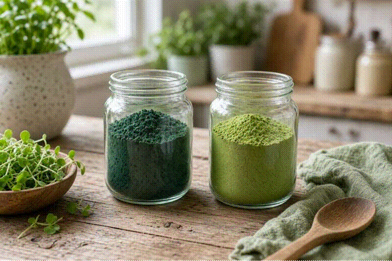Cím: Organic superfood powders in glass jars – BioMenu.hu ashwagandha context – leírás: Organic superfood powders in glass jars – BioMenu.hu ashwagandha context